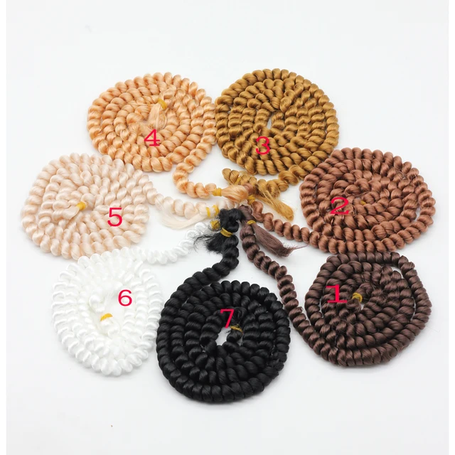 100cm DIY Fine curly wigs hair white brown black Natural color for braided Wigs for BJD 1/3 1/6 1/4 Dolls wig Accessories toys 6