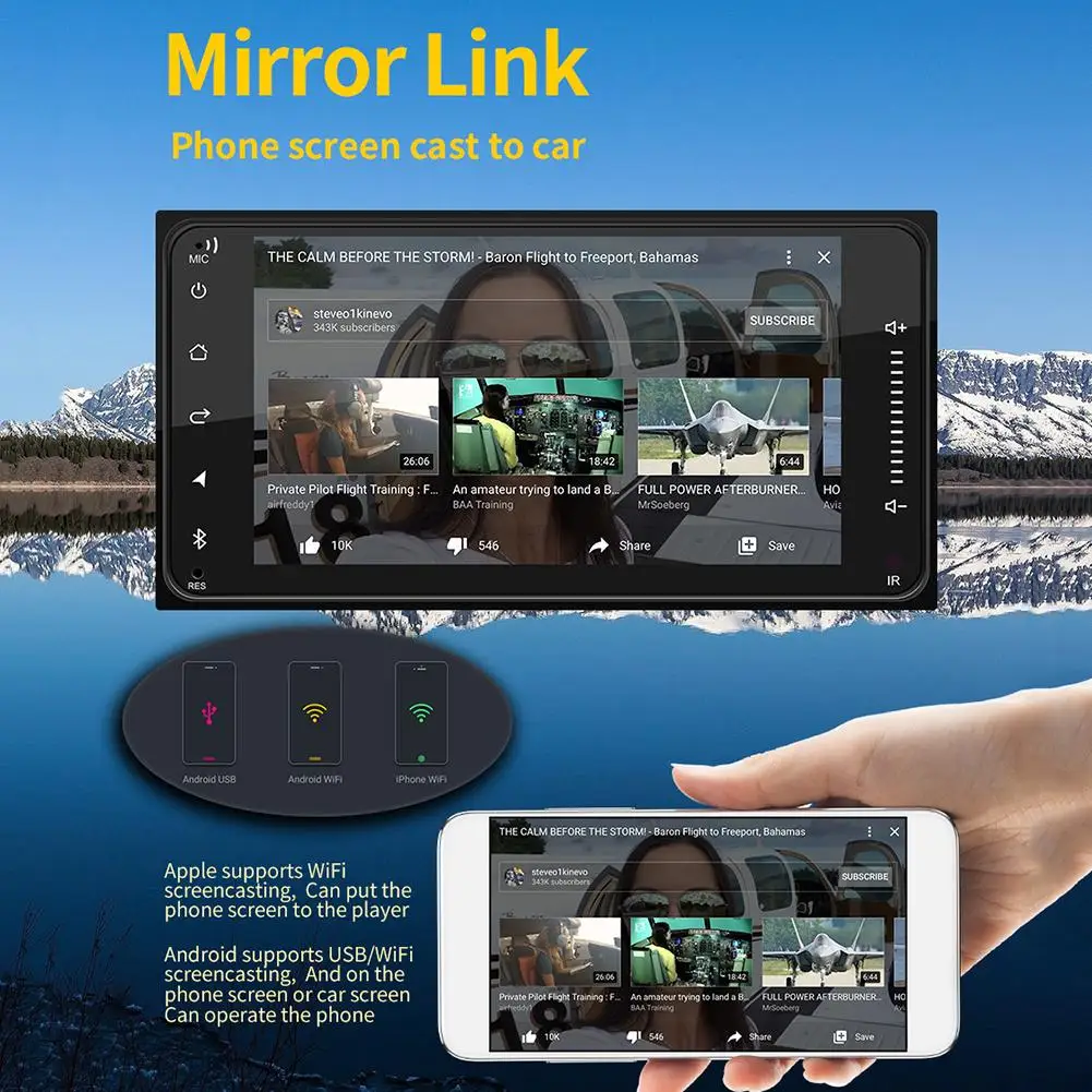 " 2 DIN Android 8,1 Автомобильный мультимедийный MP5 плеер 1G+ 16G BT Радио Bluetooth автомобильный аудио gps Wifi Зеркало Ссылка для Toyota Corolla