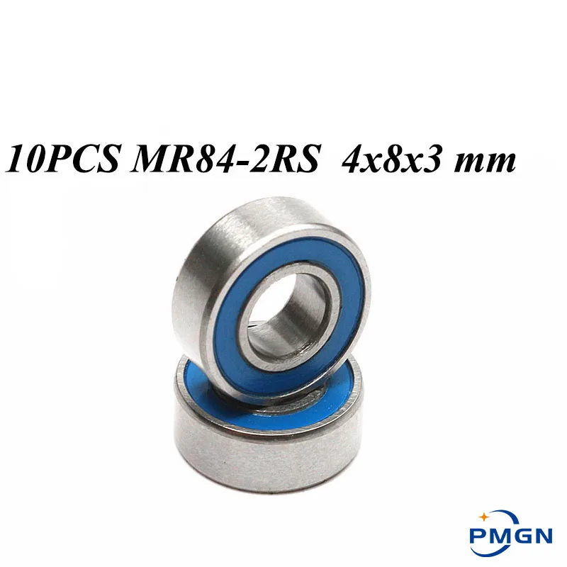 10 PCS ABEC-5 MR84-2RS MR84 2RS MR84 RS MR84RS 4x8x3mm Blue rubber sealed miniatuur Hoge kwaliteit diepgroefkogellager