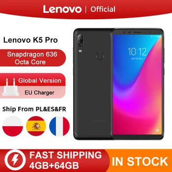 Global Version Lenovo K5 Pro 4GB 64GB Snapdragon636 Octa Core Smartphone Four Cameras 5.99 inch 4G Phones 4050mAh