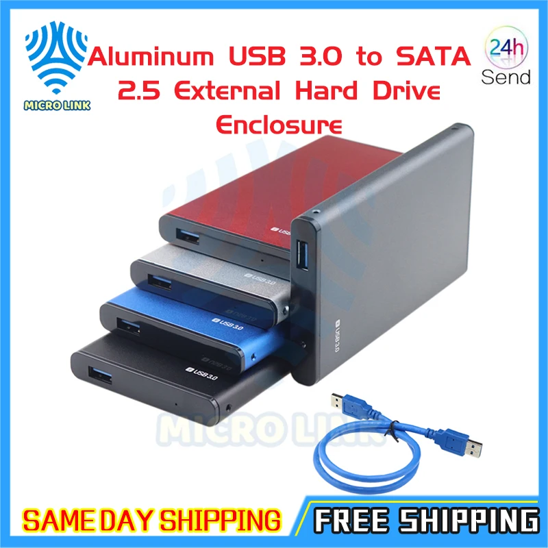 Алюминиевый корпус для внешнего жесткого диска с USB 3 0 на SATA 2 5 дюйма Ультратонкий