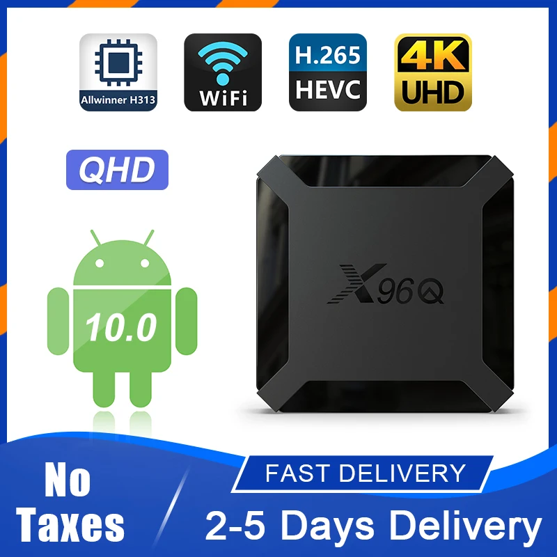 ТВ-приставка X96Q Android 10 0 QHD smart TV медиаплеер поддержка 4K UHD FHD обновленная версия 1 ГБ