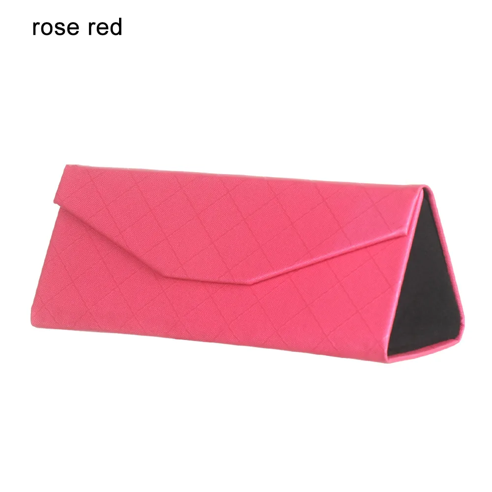 rose red 1 шт. портативный треугольные солнечные очки коробка складной PU водонепроницаемый Сильный Магнит Чехол для очков жесткий защитный Органайзер - Цвет: rose red