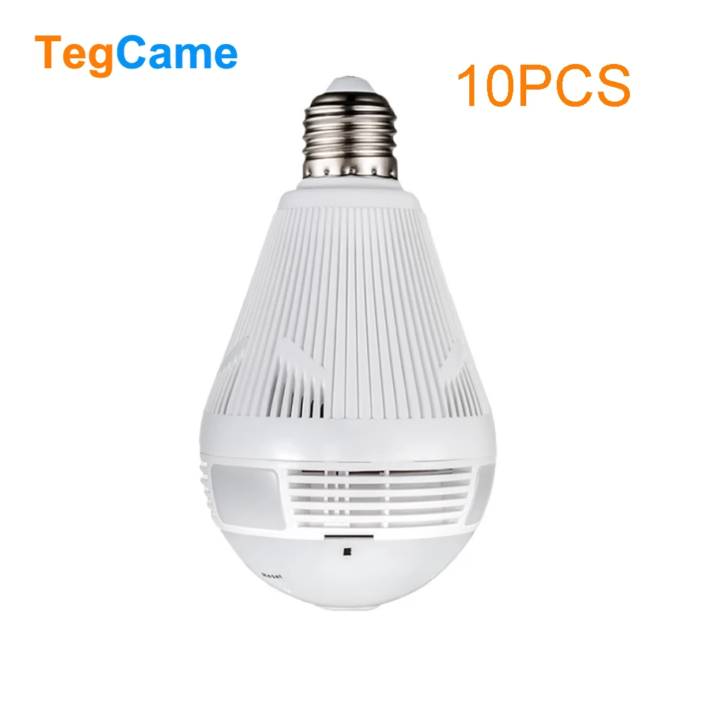 

10PCS/1Set Home Security WiFi CCTV Fisheye Bulb Lamp IP Camera Wi fi APP ICSee 360 Degree Wireless Panoramic Two Way Audio Ipcam
