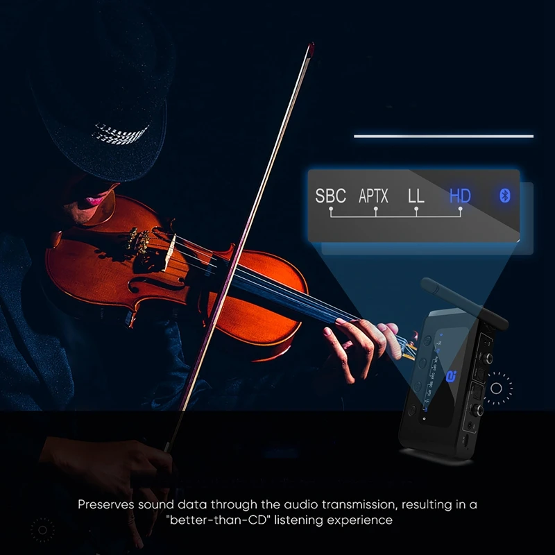 MR265 Bluetooth 5,0 HD аудио передатчик приемник 2-в-1 двойной режим для ТВ/колонки/PC оптический коаксиальный AptX LL/HD