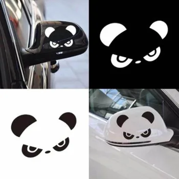 

Pet Material Reflective Panda Rearview Mirror Car Body Styling Sticker Removable Waterproof Not Harm to The Car Paint