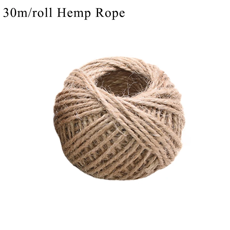 30m Hemp Rope 50 шт. Счастливого Рождества бирки крафт-бумаги карты подарочные этикетки бирки DIY Висячие бирки подарочная упаковка Декор Подарочные карты Рождественские сувениры принадлежности - Цвет: 30m Hemp Rope