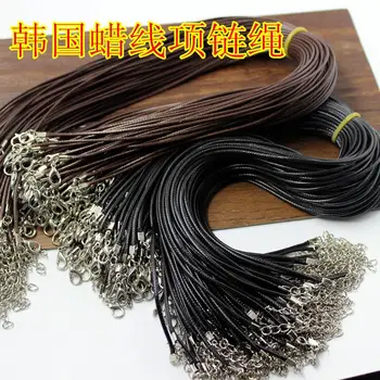 

DIY1.5 2 mm line fashion leather cord does not fade black wax rope necklace rope necklace