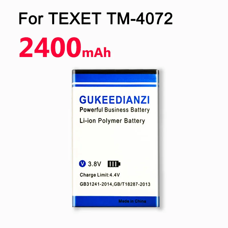 GUKEEDIANZI 2400 мА/ч, TM-4072 TM 4072 TM-4272 Батарея для Texet TM-4072 4072 TM4072 Tm4072 Tm-4072 мобильного телефона Батарея