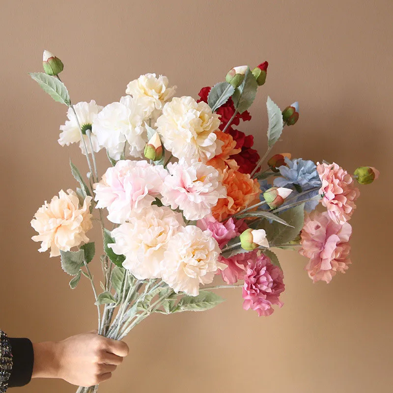 3 Heads  Peony European Silk Artificial Rose Flower For Home Wedding Centerpiece Decor Wall  Decoration Flower Party Decor 1pcs