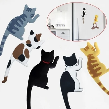 

7Pcs Cute Creative Multifunction Cat netic Wall Mount Keys Hook Refrigerator Sticker Fridge net Decor Hanging Hook