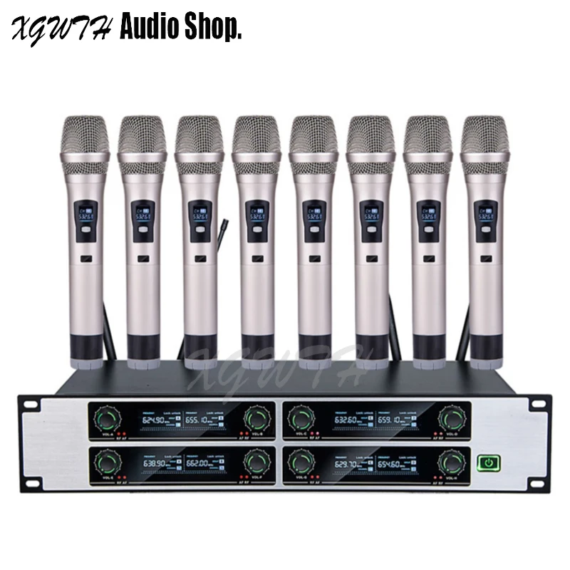 

UHF Wireless Microphone System Professional Cordless Handheld Dynamic Cardioid Mic for Stage Karaoke Church