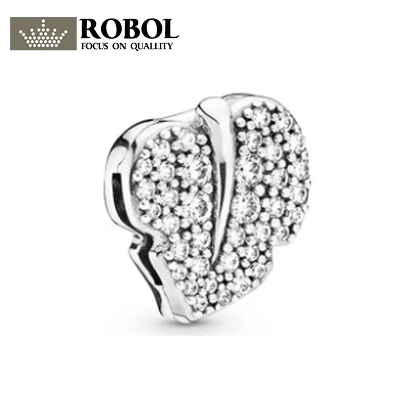 PDB 04 925 пробы серебро оригинальные рефлексионы клип высокое качество дамы пчела Бабочка Насекомое Цветы воды бусины-капли ювелирные изделия - Цвет камня: Светло-голубой