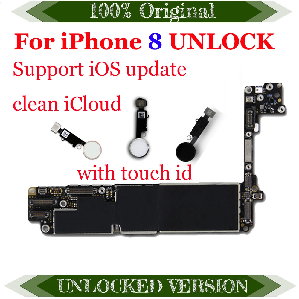 

Good working 100% original for IPhone 8 motherboard unlocked mainboard for iphone 8 IOS System logic board