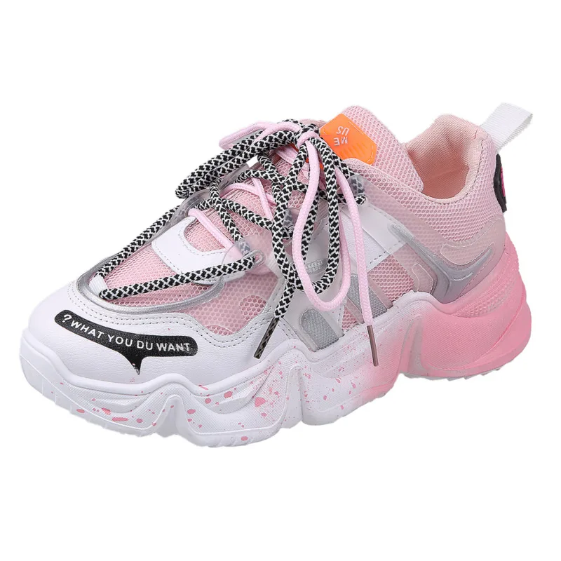 Женские кроссовки на массивной платформе оранжевые или синие вулканизированной