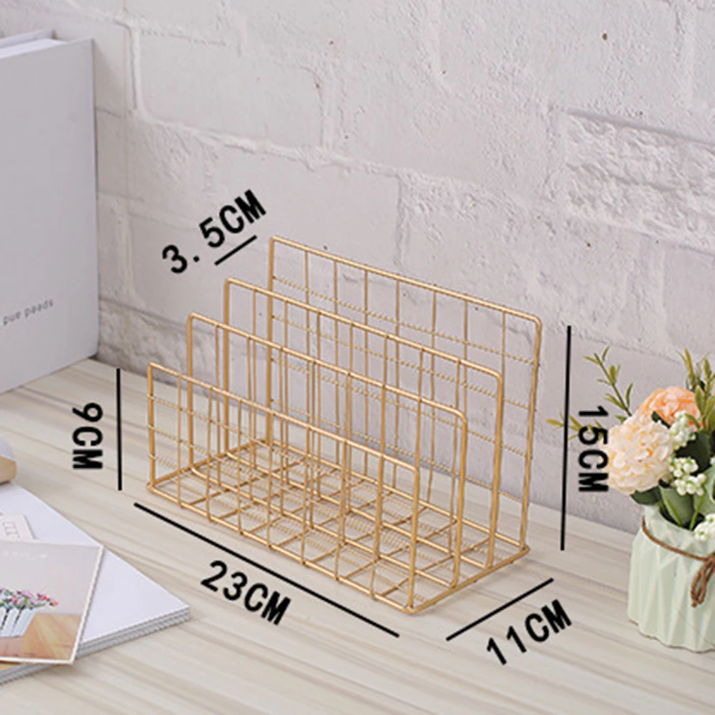 

Nordic Book File Stand Iron Desktop Multi-layer Magazine Rack Cosmetic Storage Rack ING-SHIPPING