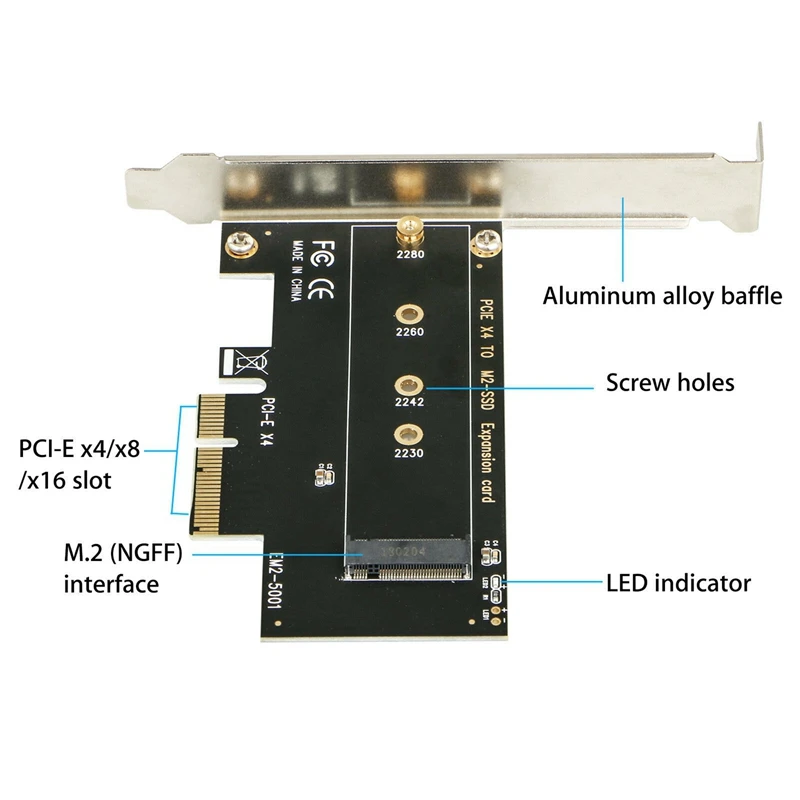 M.2 Накопитель SSD с протоколом NVME Ngff к PCI Express 3,0X4/X8/X16 адаптер Pcie к M2 карта расширения M карта интерфейса ключа полная скорость