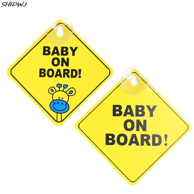 Adesivo Baby On Board 2 Pezzi - 12x12cm, Con Ventose, Riflettente, Per Auto, Avviso Bambini A Bordo - Foto 6