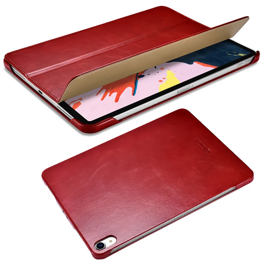 Чехол из натуральной кожи в стиле ретро для iPad Pro 12,9,, яловая кожа, трехслойная подставка, умный чехол для iPad Pro 12,9 '', чехол