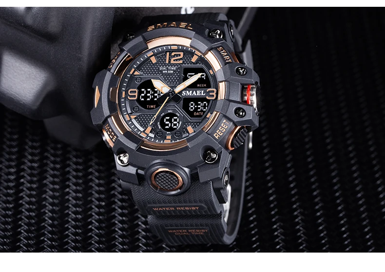 SMAEL Digital Watch for Men Military Sports Chronograph Quartz Watches Blue Waterproof Stop Watch relogio masculino часы мужски