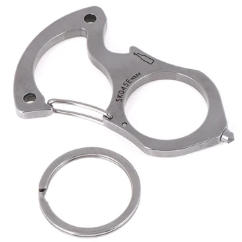 

1pc Silver Stainless Steel Outdoor Camping Survival Tools Key Chain/ring/buckle Tool Parts