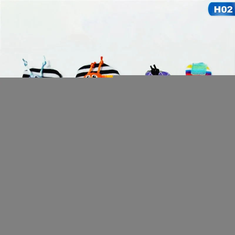 H02 4 шт./партия мягкие колокольчики детские игрушки в виде животных Погремушка ручной ремень носок игрушки для младенцев погремушки подарок для малышей - Цвет: H02