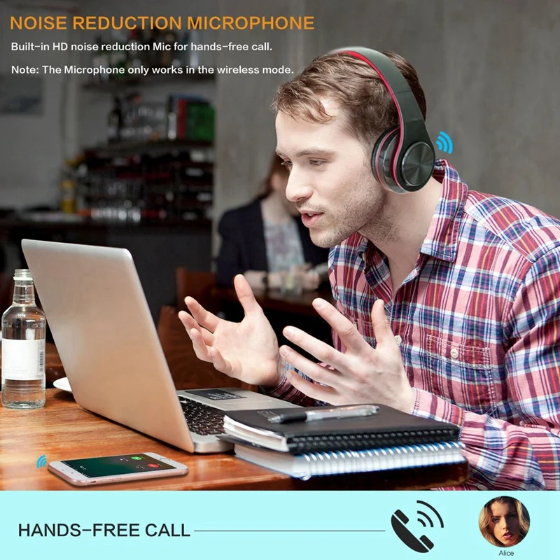 Dozed над ухом Bluetooth наушники, складные Hifi глубокий бас Беспроводные наушники с микрофоном и Проводная гарнитура Поддержка SD/TF