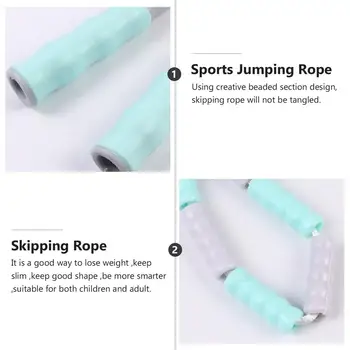 1Pc Adjustable Skipping Rope Durable Creative Practical Bamboo Jump Rope Beaded Jump Rope Jumping Rope