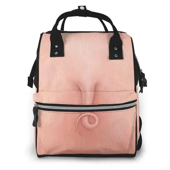 

Mummy Bag Pink Pig Hooked Tail Nappy Backpack Large Capacity Stroller Bag Mom Baby Multi-function Waterproof Outdoor Diaper Bags