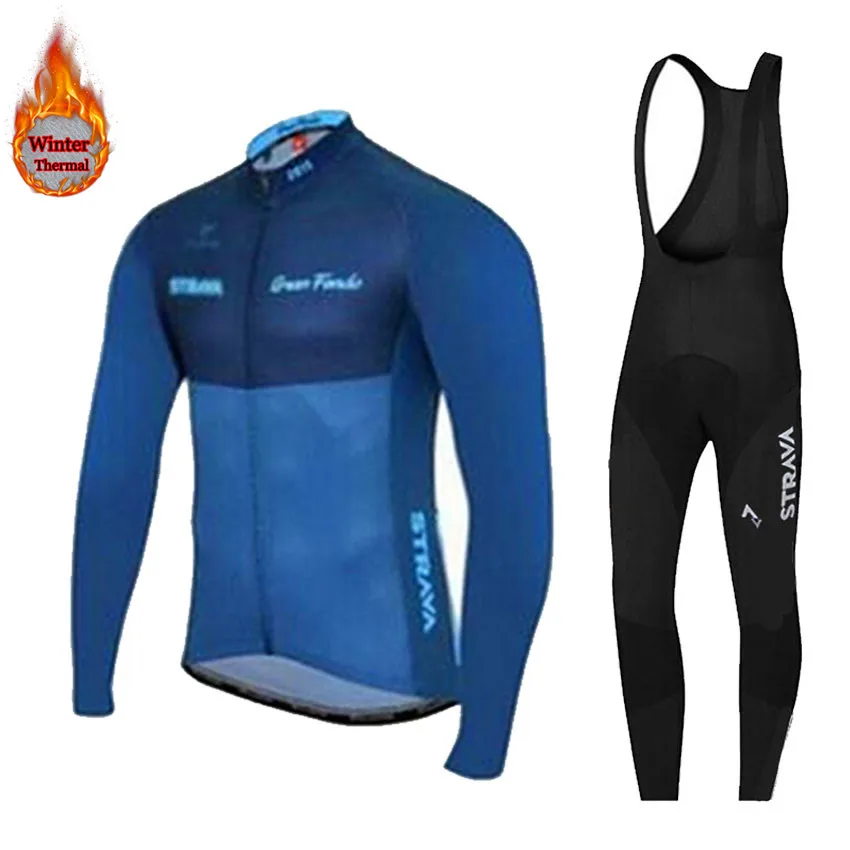 

2019 Winter Thermal Fleece Cycling Jersey STRAVA Long Sleeve Men's Warm Bike Jacket Roupa Ciclismo Hombre MTB Bicycle Clothing