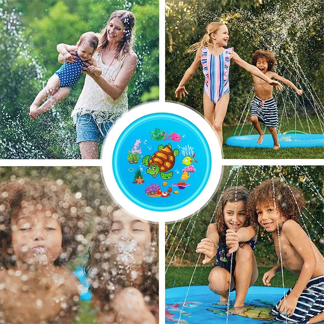 170cm Inflatable Spray Water animal inflatable water jet children sprinkler play mat carpet water games beach mat cushion toys 4