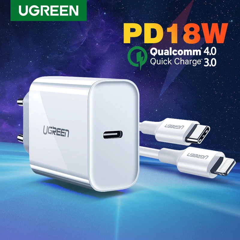 Зарядное устройство UGREEN PD 18 Вт QC4.0 QC3.0 USB Type C быстрое зарядное устройство Quick Charge 4,0 3,0 QC для iPhone 11 X Xs 8 Xiaomi Phone PD зарядное устройство|Зарядные устройства|   | АлиЭкспресс