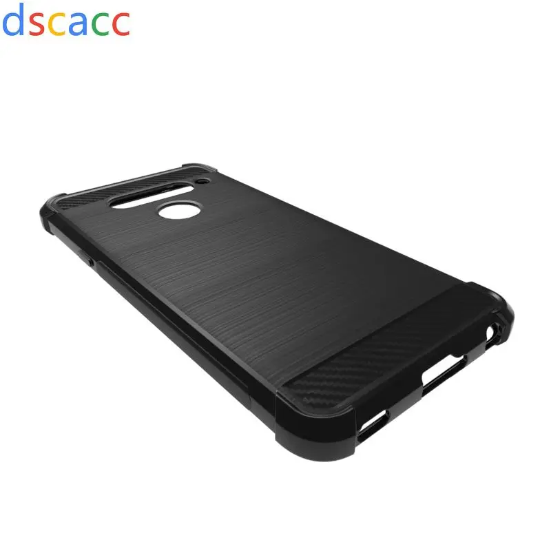 DSCACC Carbon Fiber Air Cushion TPU Case for LG G8S ThinQ K40 K50 Q60 X Power 2 3 K10 LV7 V40 Q Stylus Plus a Stylo 4 100pcs
