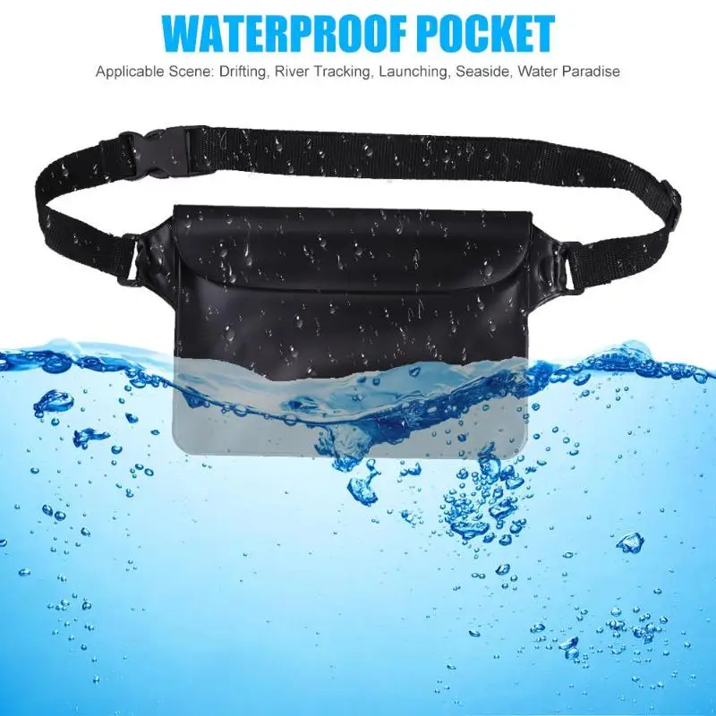 

1pc PCV Outdoor Beach Waterproof Waist Bag Swimming Drifting Sealed Phone Pouch Fanny Pack Beach Dry Pouch Phone Case Wallet