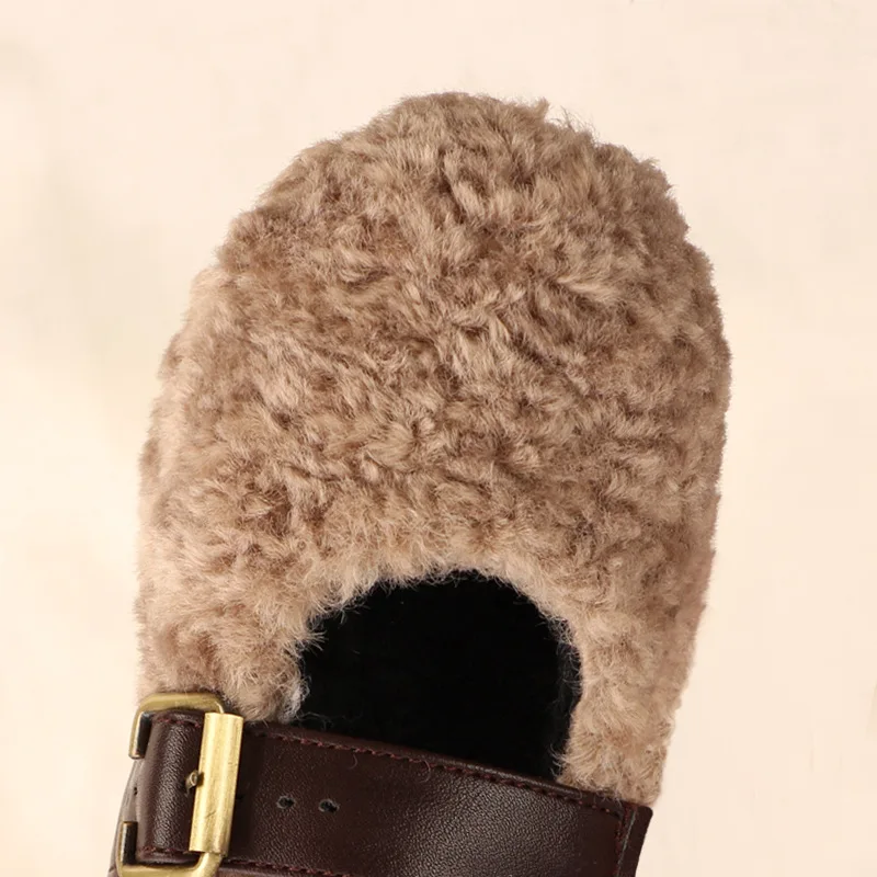 MXHY2019 осенне-зимняя Новая меховая обувь для девочек; детская одежда; обувь в горошек для девочек; Утепленная обувь принцессы из овечьей шерсти; ботинки