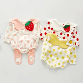 

Baby Bodysuit Autumn Long Sleeve Newborn Baby Girl Bodysuit Cotton Dot Cartoon Print Baby Girl Jumpsuit Baby Clothes