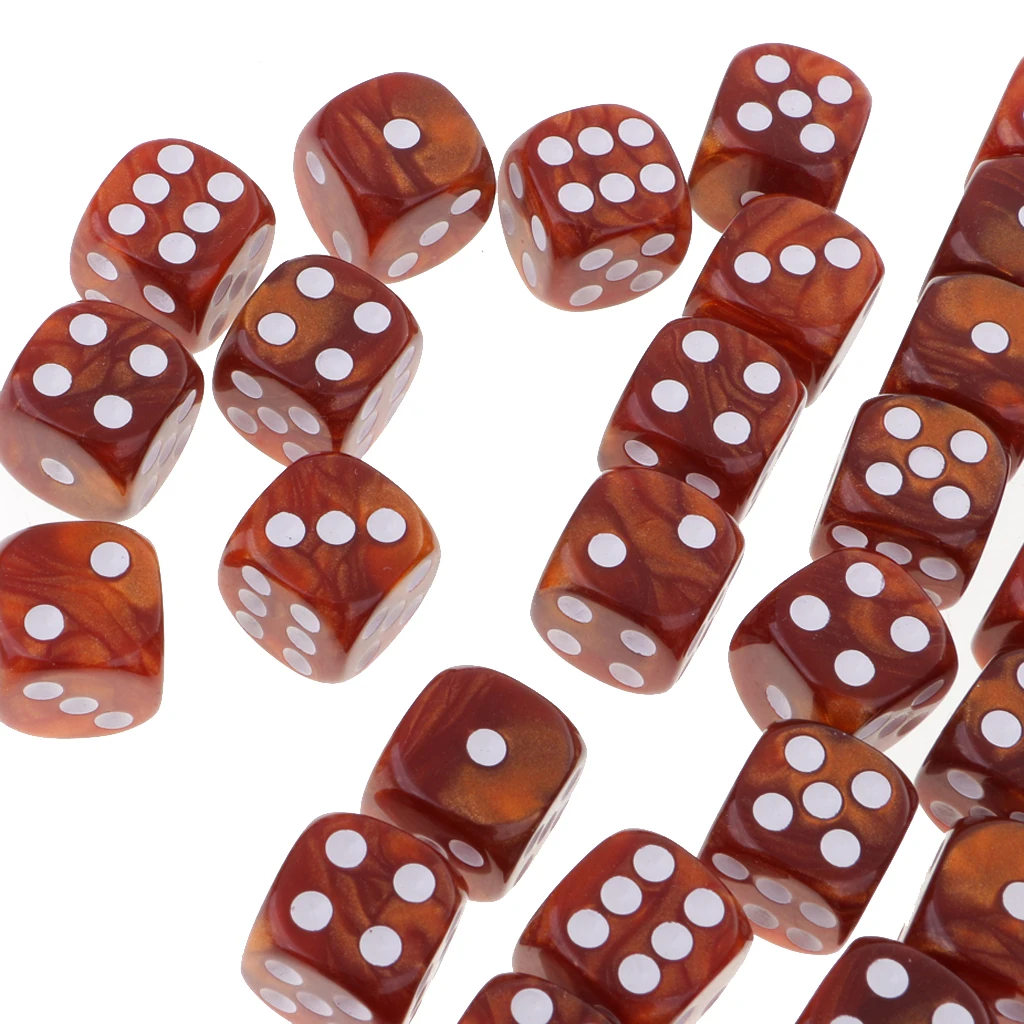 50Pc/Pack Dotted Dice Table Game Die 16mm Dotted for Party Role Playing Game  Parties Board Game Dices Polyhedral Dice 