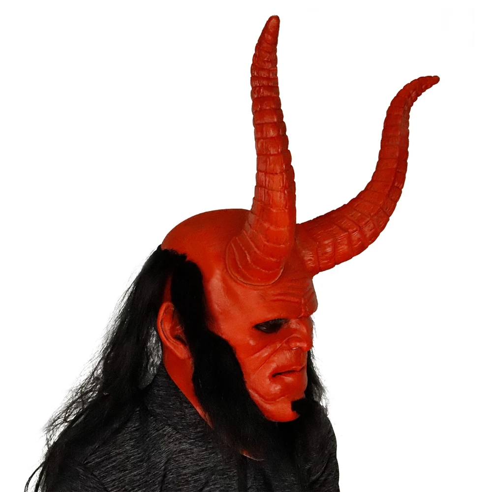Molezu Хеллоуин страшный уголок Hellboy латексная маска для косплея латексные маски