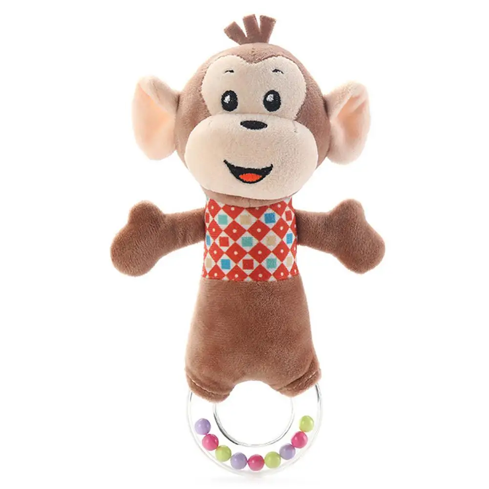 Monkey RCtown детская погремушка с героями мультфильмов ручная игрушка для ловли встроенный BB встряхивание с кольцом колокольчик плюшевая игрушка - Цвет: Monkey