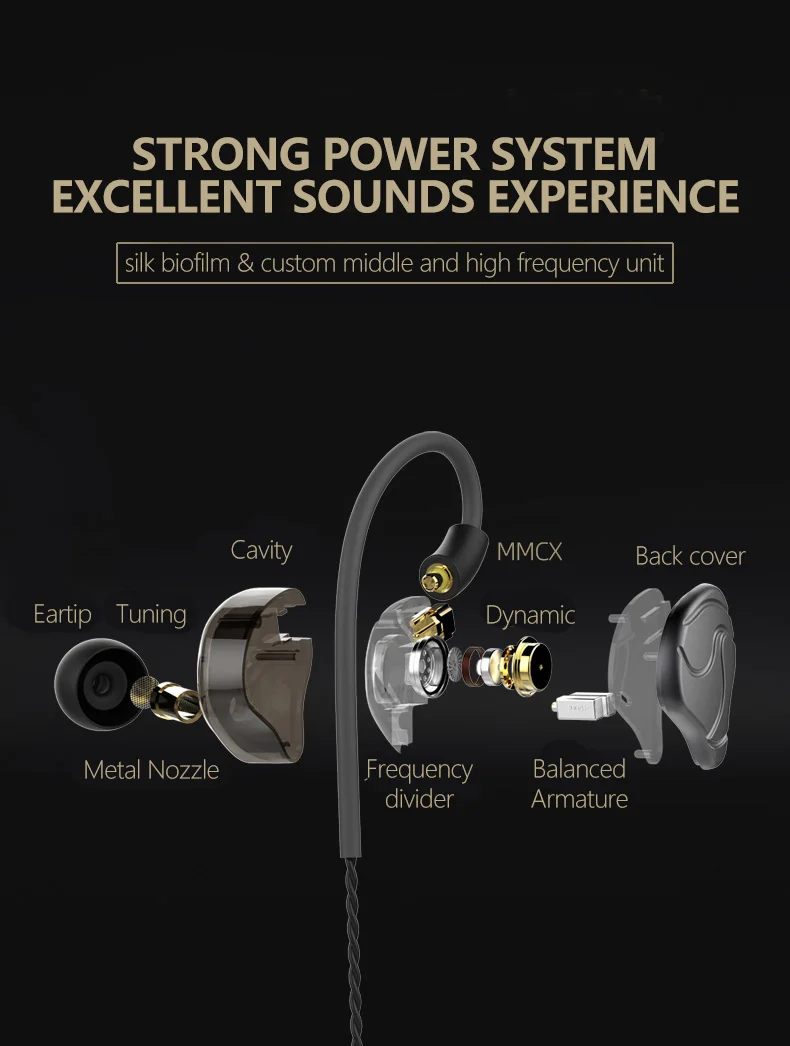 SHUOER S10 1DD+ 2BA гибридные наушники HIFI монитор DJ спортивные наушники гарнитура вкладыши со съемным кабелем