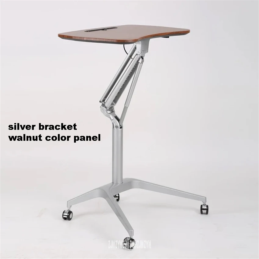 ZL010 Мобильный Регулируемый складной компьютерный стол алюминиевая ножка алюминиевый сплав стояк МДФ доска Многофункциональный складной стол для ноутбука - Цвет: silver bracket