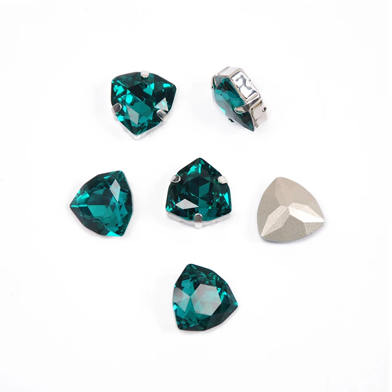YANRUO 4706 All Sizes Blue Zircon Trilliant Glass Strass Stones And Crystals DIY Point Back Sew On Rhinestones For Dresses