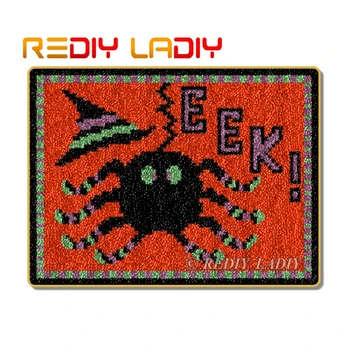 

Latch Hook Kits Make Your Own Rug EEK Spider Crocheting Cushion Mat DIY Carpet Rug Set Acrylic Yarn Printed Canvas Arts & Crafts