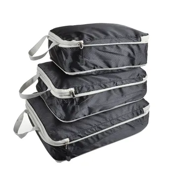 

3pcs/set Packing Cubes Hanging Suitcase Pouch Zipper Closure Protective Space Saving Clothes Shoes Storage Bag Portable Travel