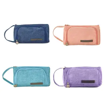 

Stationery Storage Bag Student Furl Protection Gifts Supplies High Capacity Cotton and Linen Simple Colorful Pencil Bag School