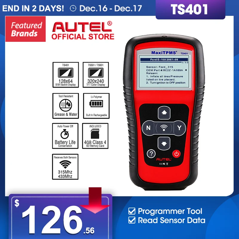 Autel MaxiTPMS TS401 система мониторинга давления в шинах OBD2 TPMS диагностический сканер