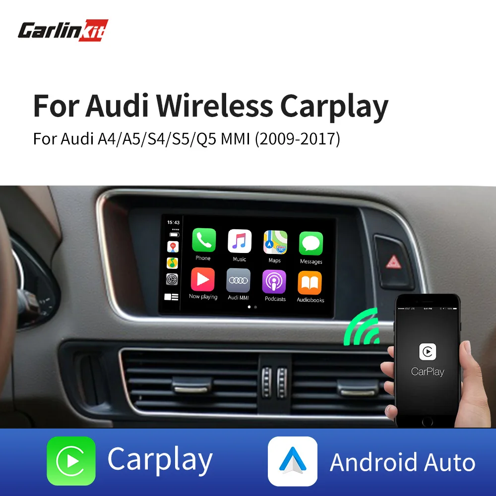 

Carlinkit Wireless Apple Carplay Android Auto Module For Audi A4/Q5/A5/S5/S4 with MMI 2009-2017 Support Mirroring/Online Map