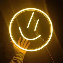 

Smile Shape Neon Sign LED Lamp Bulbs Support DIY Pub Store Logo Club Game Room Wall Decor Billboard Advertisement Night Lights
