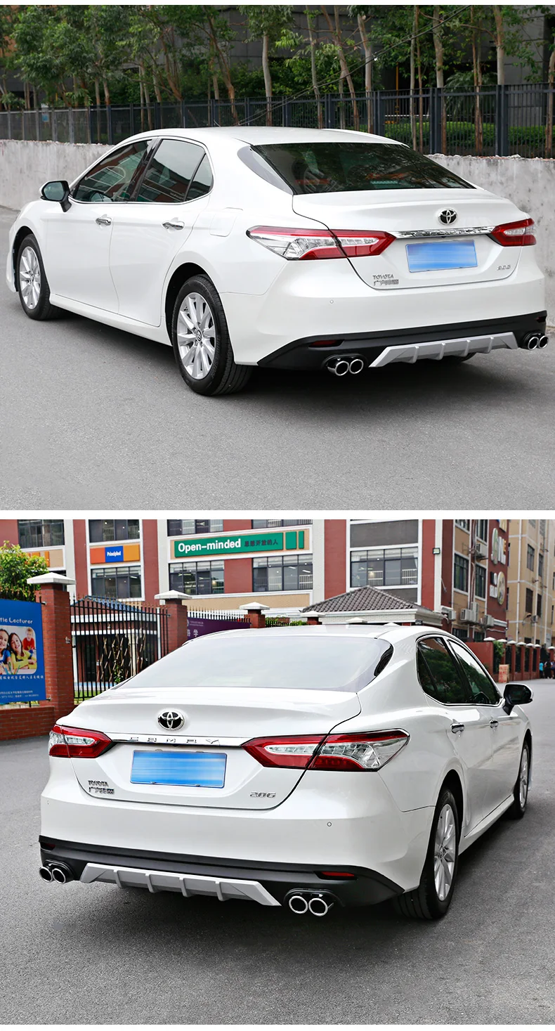 BeingWins автомобильный Стайлинг для Toyota Camry глянцевый черный/углеродное волокно ABS Внешний бампер подходит задняя панель отделка