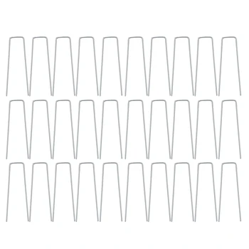 

30 Pcs Multifunction U-Shaped Garden Ground Nails Set Pile Nail Turf Fixing Nail Is Used to Fix Weeds, Net, Floor Cloth